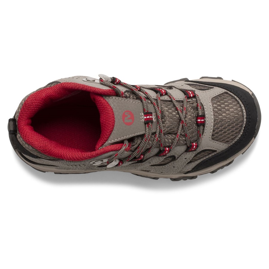 Merrell Big Kid's Moab 3 Mid Bota Impermeable Boulder-red