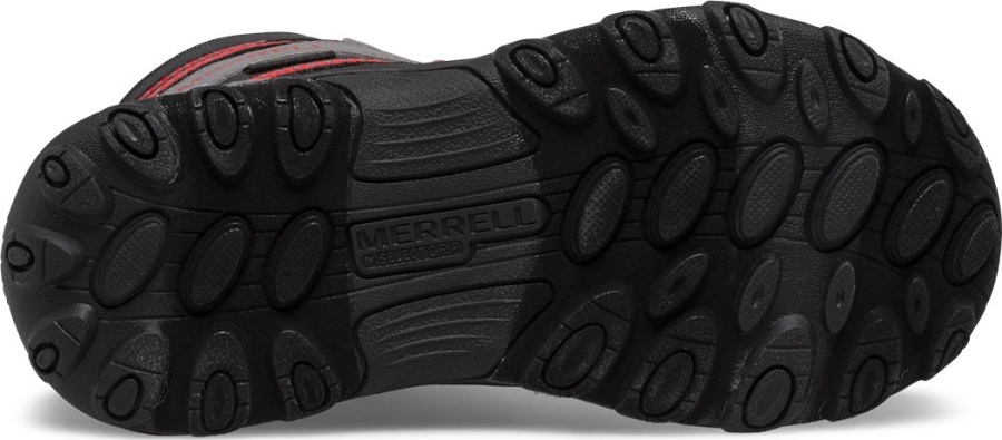Botas De Nieve Merrell Outback Para Niños Grandes Negro-gris-rojo