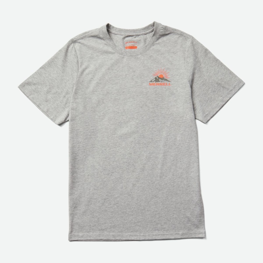 Merrell Men's Map Graphic Camiseta Gris Jaspeado