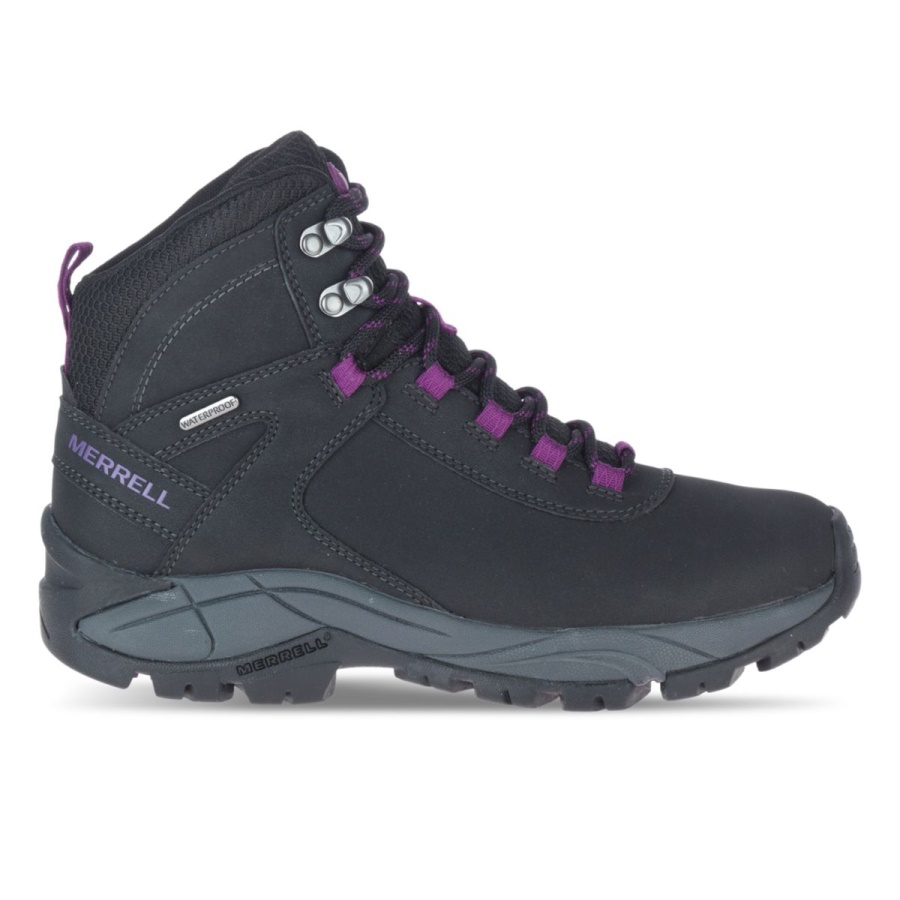 Merrell Mujer Vego Mid Cuero Impermeable Negro-gloxinia
