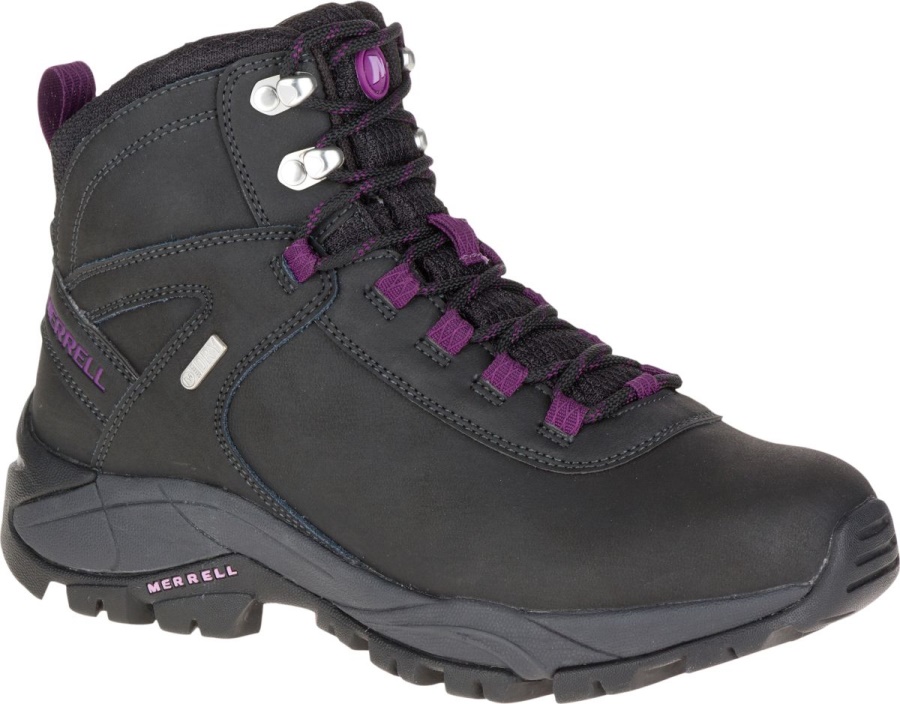 Merrell Mujer Vego Mid Cuero Impermeable Negro-gloxinia