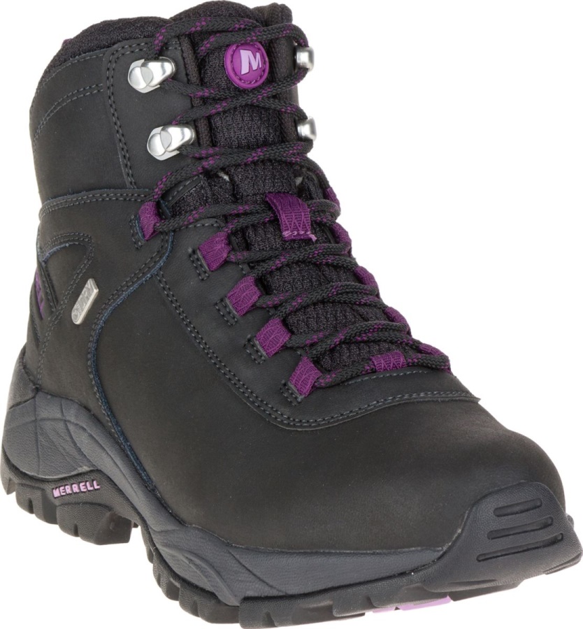 Merrell Mujer Vego Mid Cuero Impermeable Negro-gloxinia