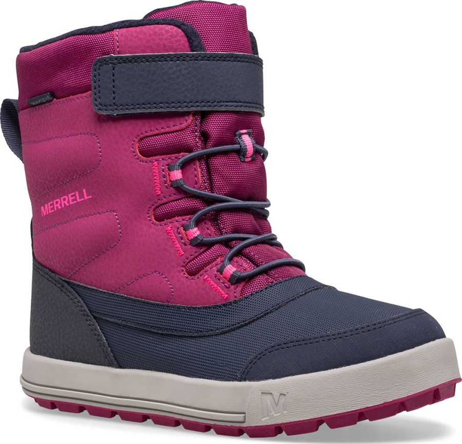 Botas Impermeables Para Niños Grandes Merrell Snow Storm Berry-navy - Imagen 2