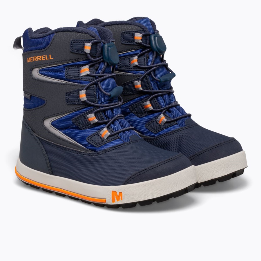 Botas Merrell Snow Bank 3.0 Para Niños Pequeños Azul Marino-cobalto-naranja - Imagen 2