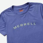 Camiseta De Manga Corta Merrell Wordmark Para Mujer Baja Blue Heather - Imagen 2