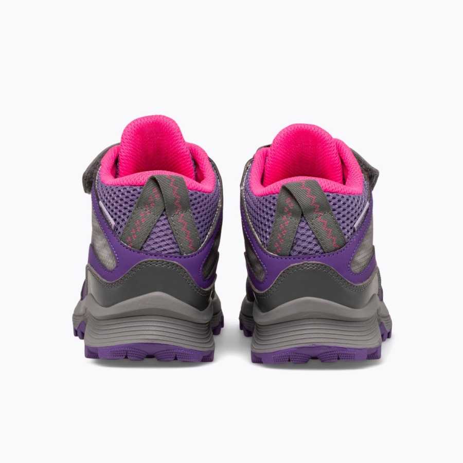 Merrell Big Kid's Moab Speed Mid A/c Impermeable Gris-rosa-morado - Imagen 4