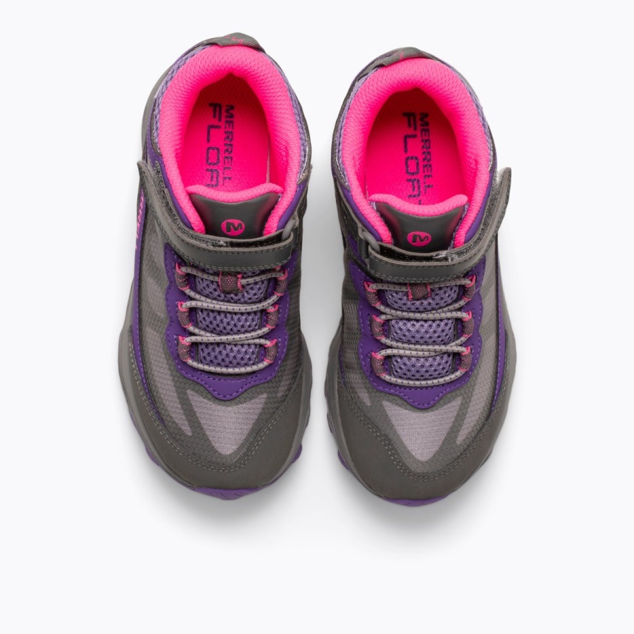 Merrell Big Kid's Moab Speed Mid A/c Impermeable Gris-rosa-morado - Imagen 6