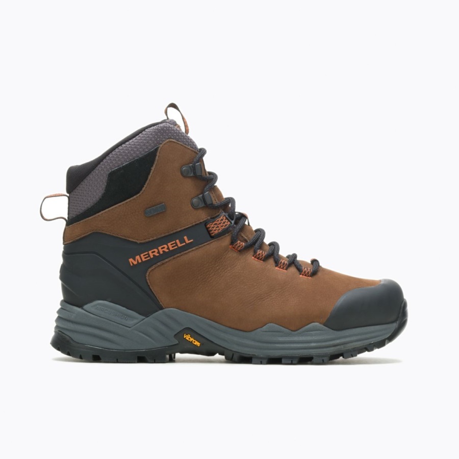 merrell_phaserbound_2_alto_impermeable_para_hombre_tierra_oscura.jpg Merrell Phaserbound 2 Alto Impermeable Para Hombre Tierra Oscura - Imagen 1