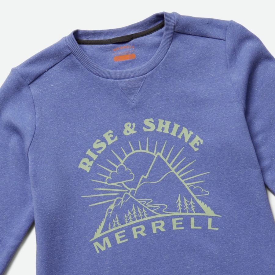 Merrell Team Outdoor - Forro Polar Con Cuello Redondo Para Mujer, Baja Azul Jaspeado - Imagen 2